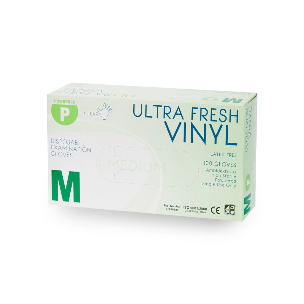 Vinyl Gloves - Powder Free Medium 100pc x 10 (Carton)