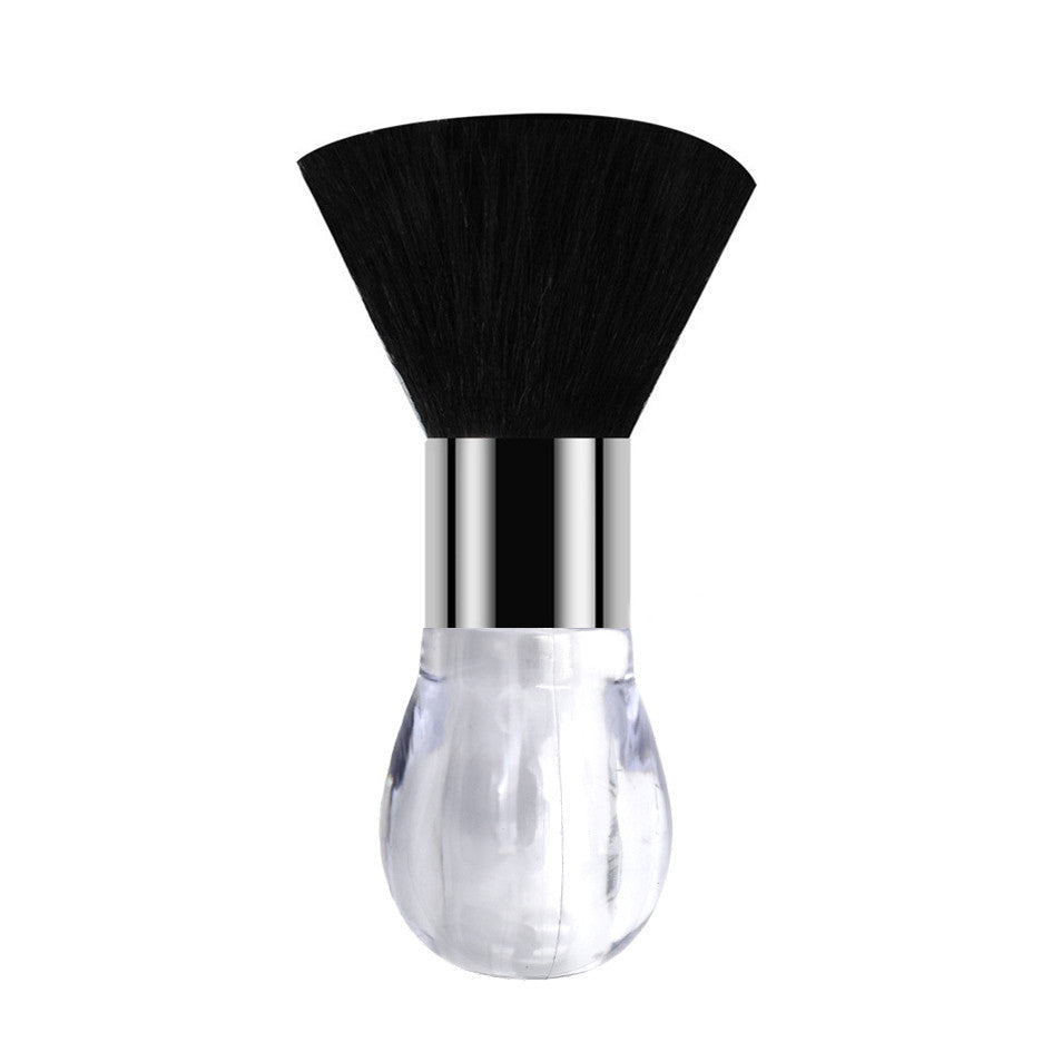 Round Black Dust Brush Clear & Silver Diamond Nail Supplies
