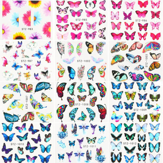 Butterfly Water Transfer Decals Diamond Nail Supplies