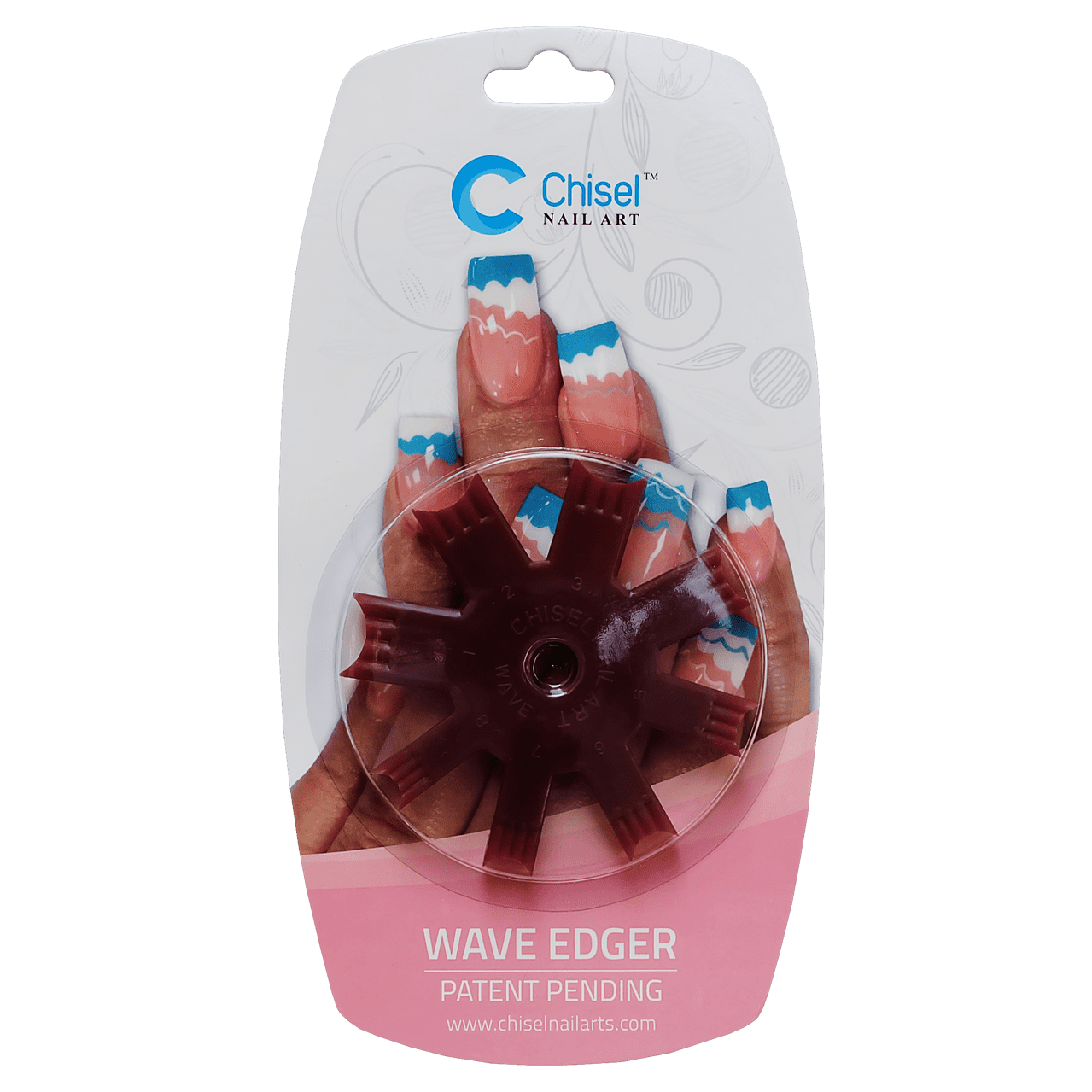 Edger - Wavy Burgandy Diamond Nail Supplies