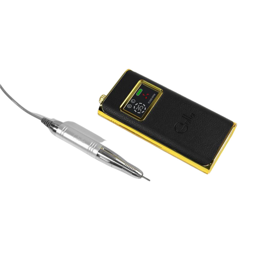 Gella Aurum Pro Drill - LG335 Black/Gold Diamond Nail Supplies