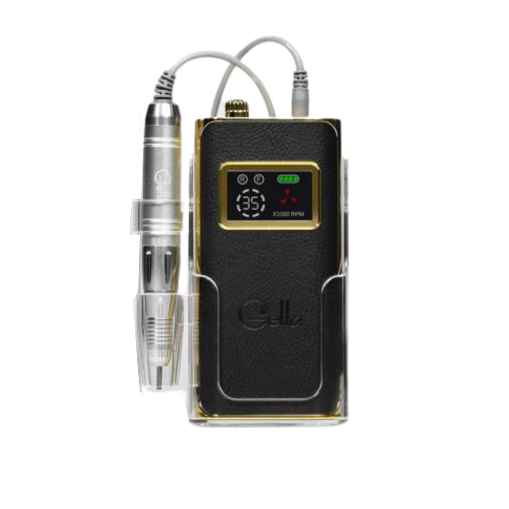 Gella Aurum Pro Drill - LG335 Black/Gold Diamond Nail Supplies