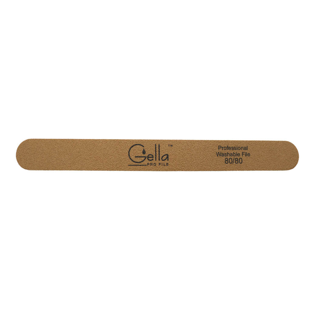 Gella Straight Zebra Gold File 80/80 Diamond Nail Supplies