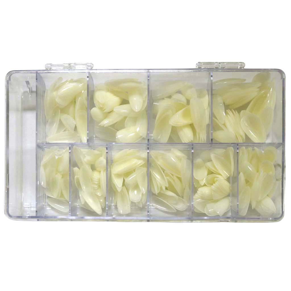 Gella Full Tips Almond Medium Natural 1-9 504pc Diamond Nail Supplies
