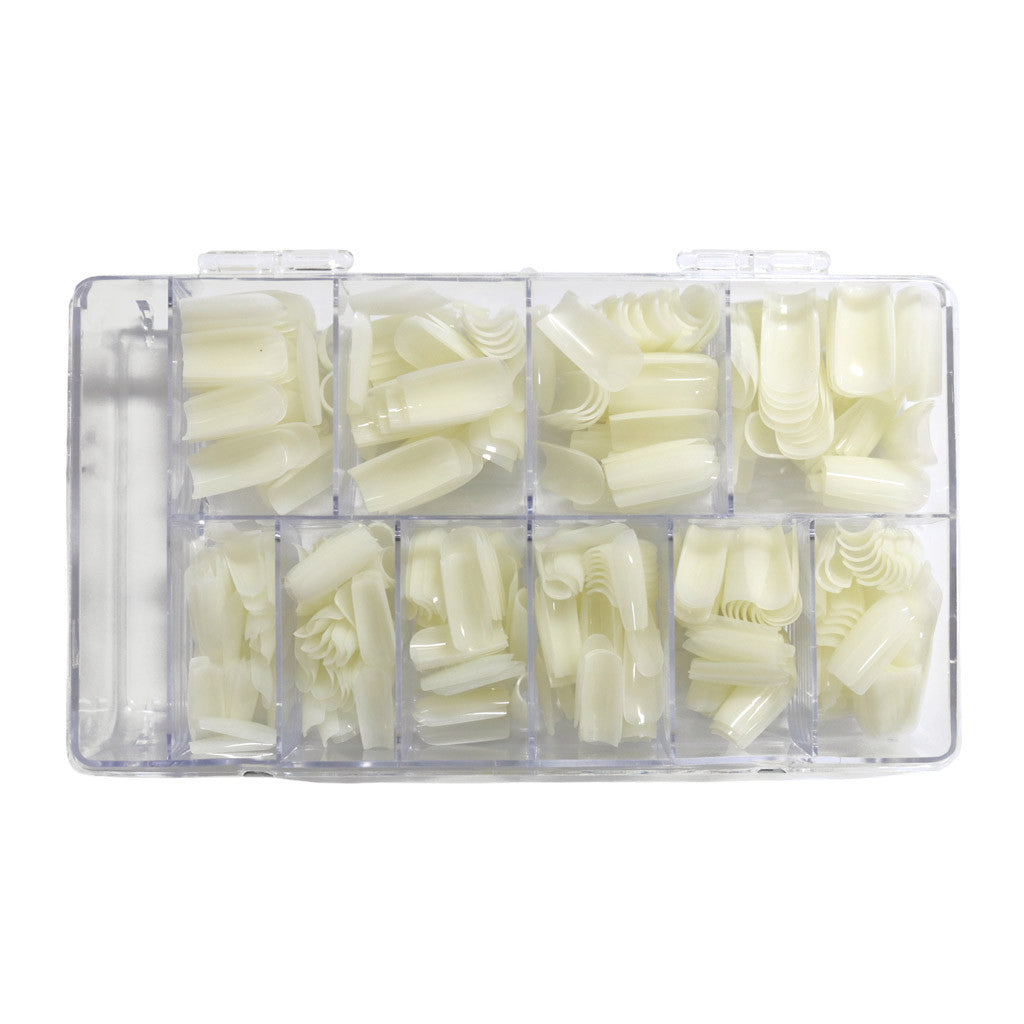 Gella Full Tips Square Medium Natural 1-9 504pc Diamond Nail Supplies
