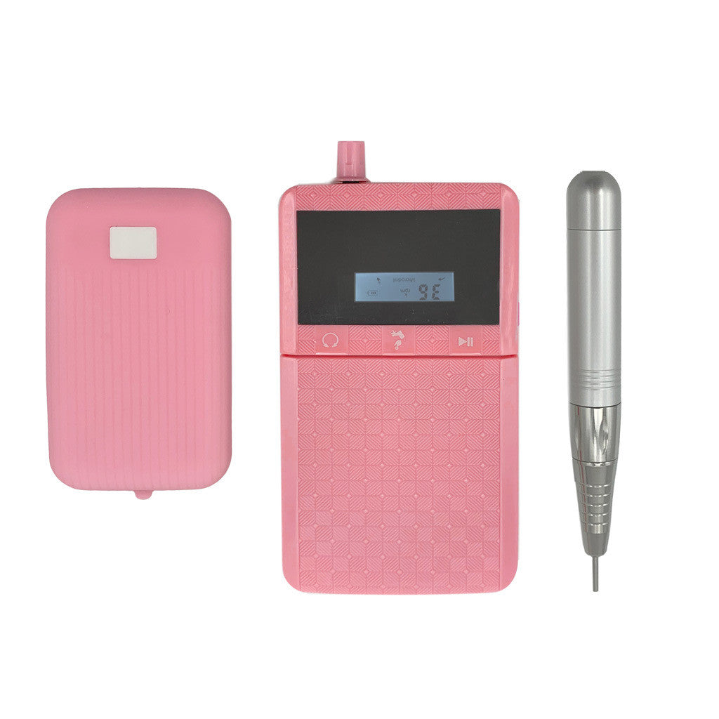 Portable Brushless Rechargable Nail Drill 308S Pink Diamond Nail Supplies