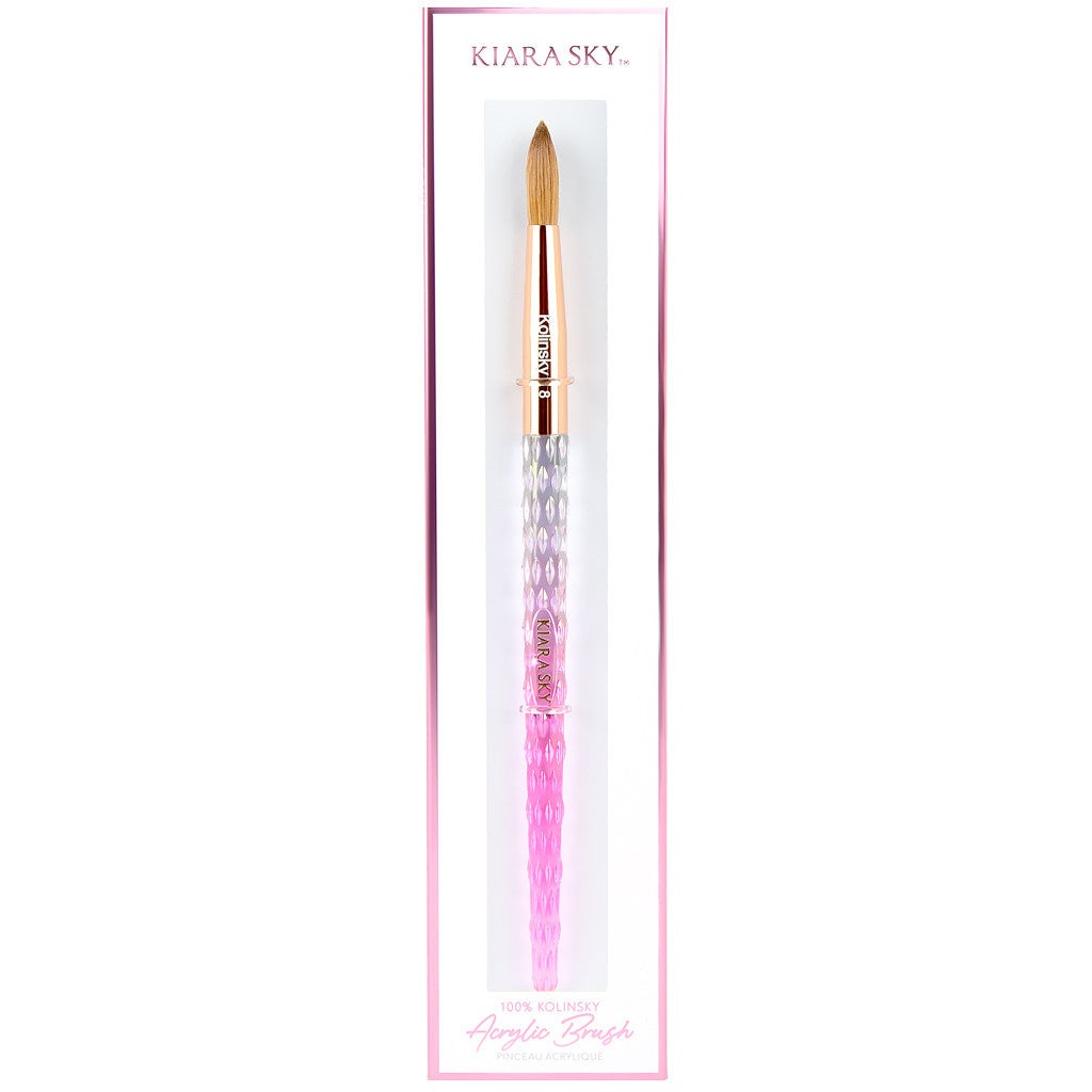 Acrylic Brush 100% Kolinsky #08 - Pink Diamond Nail Supplies
