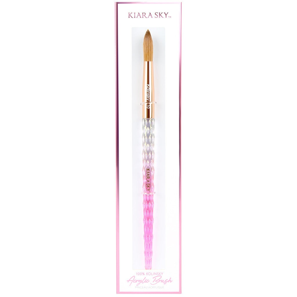 Acrylic Brush 100% Kolinsky #10 - Pink Diamond Nail Supplies