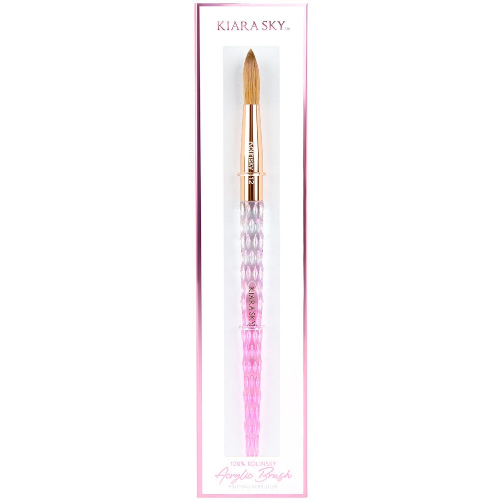 Acrylic Brush 100% Kolinsky #12 - Pink Diamond Nail Supplies