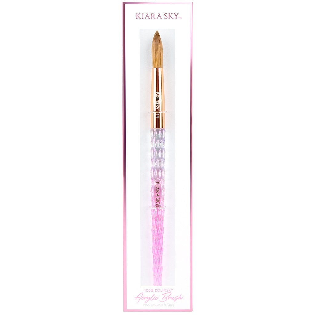 Acrylic Brush 100% Kolinsky #14 - Pink Diamond Nail Supplies