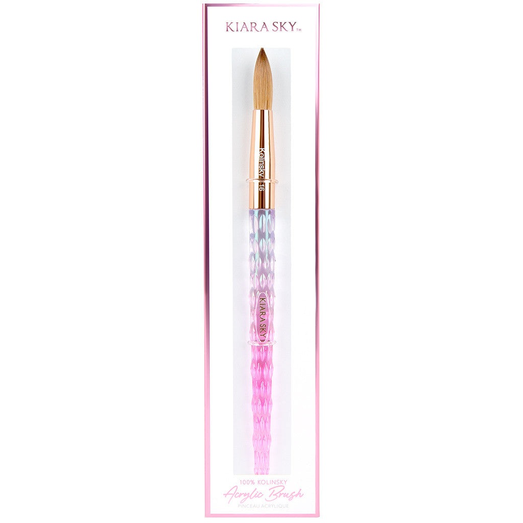Acrylic Brush 100% Kolinsky #16 - Pink Diamond Nail Supplies