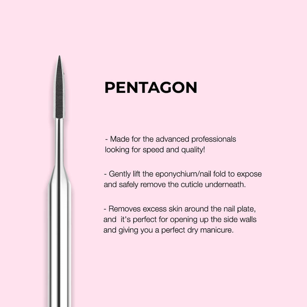 Drill Bit Pentagon Bit Silver 3/32" Diamond Nail Supplies