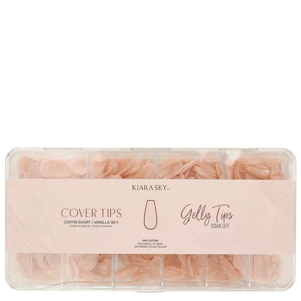 Gelly Tips Cover - Coffin Short Vanilla Sky