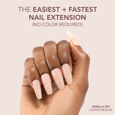 Gelly Tips Cover - Coffin Medium Vanilla Sky