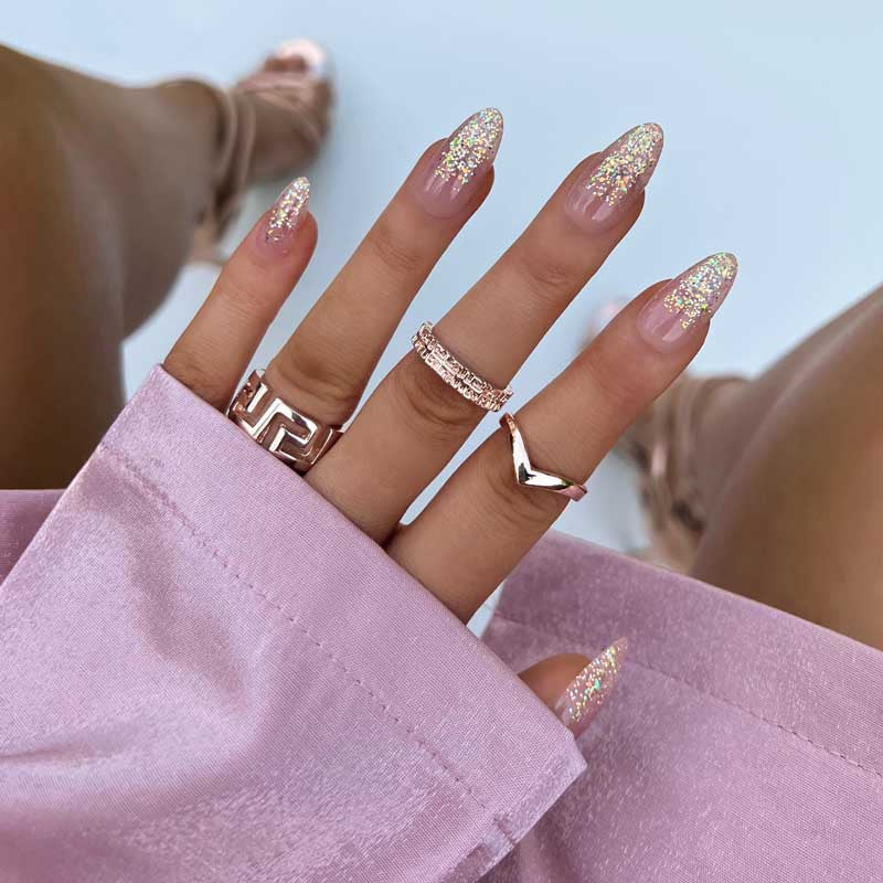 xPress Pro Press-On Nail Tips - XPAM02 Glisten Here Diamond Nail Supplies
