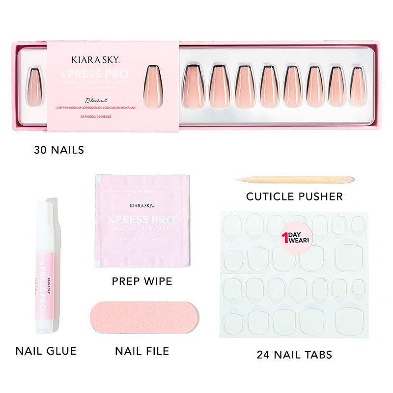 xPress Pro Press-On Nail Tips - XPCM07 Blackout Diamond Nail Supplies