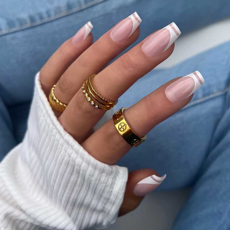 xPress Pro Press-On Nail Tips - XPCS06 Modern French Diamond Nail Supplies
