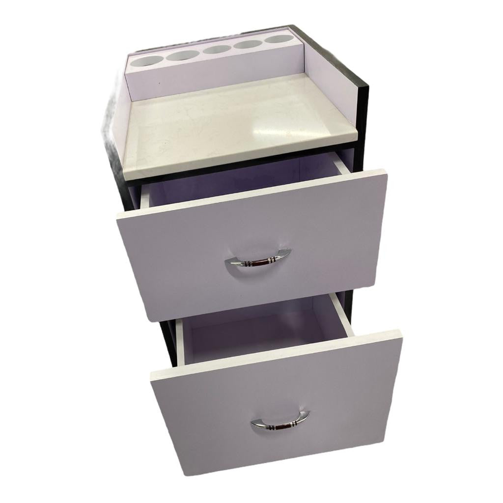 Pedicure Trolley White & Black Diamond Nail Supplies
