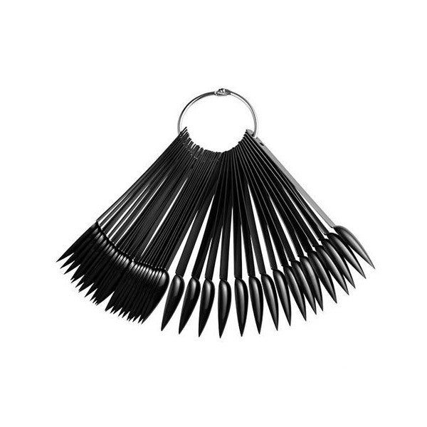 Color Chart Sticks Stiletto with Keyring Black 50 pc Diamond Nail Supplies