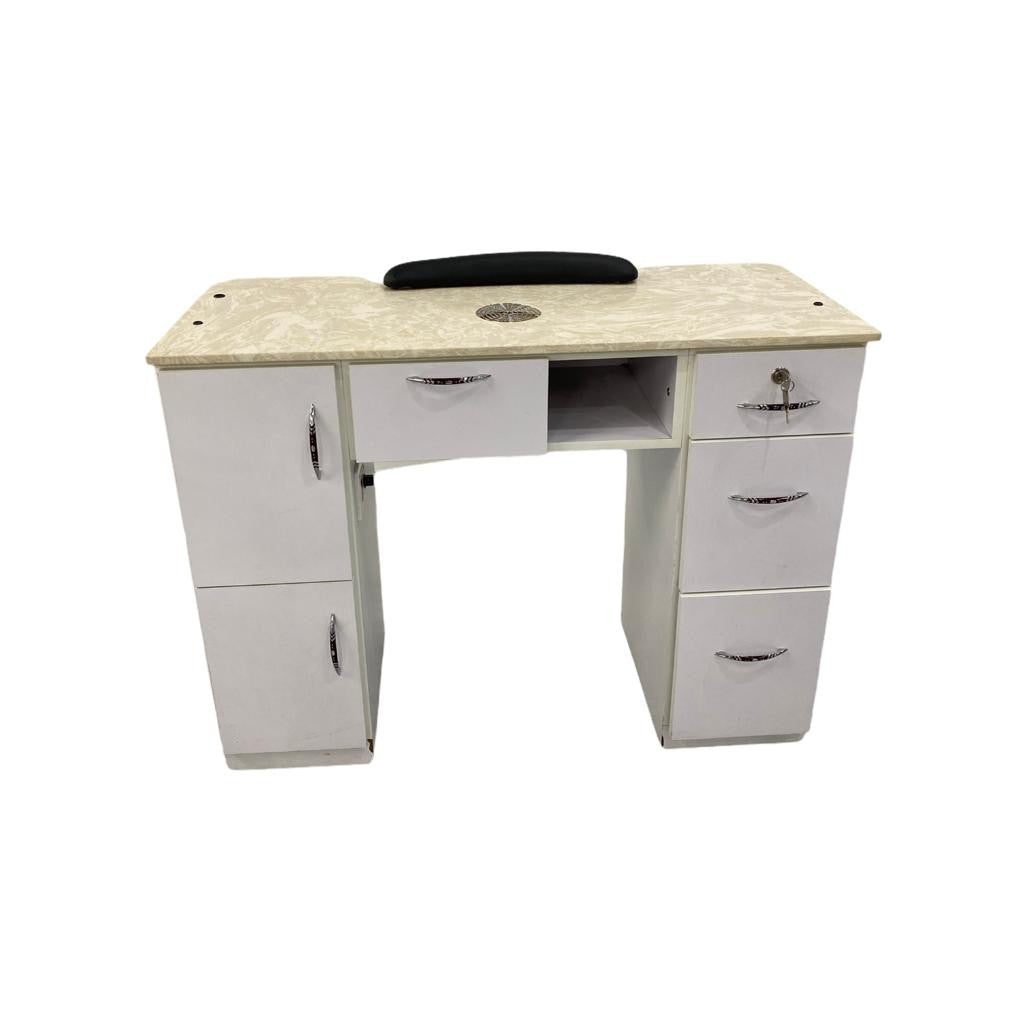 Nail Table White T1 with dust collector Diamond Nail Supplies