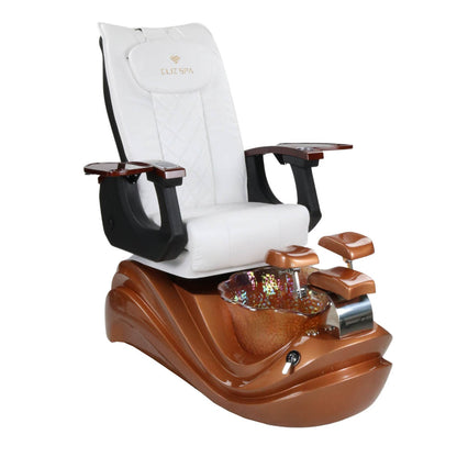 Pedicure Spa Chair - Phoenix (Wood | White | Gold)