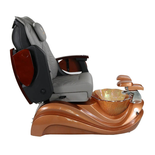 Pedicure Spa Chair - Phoenix (Wood | Grey | Gold)
