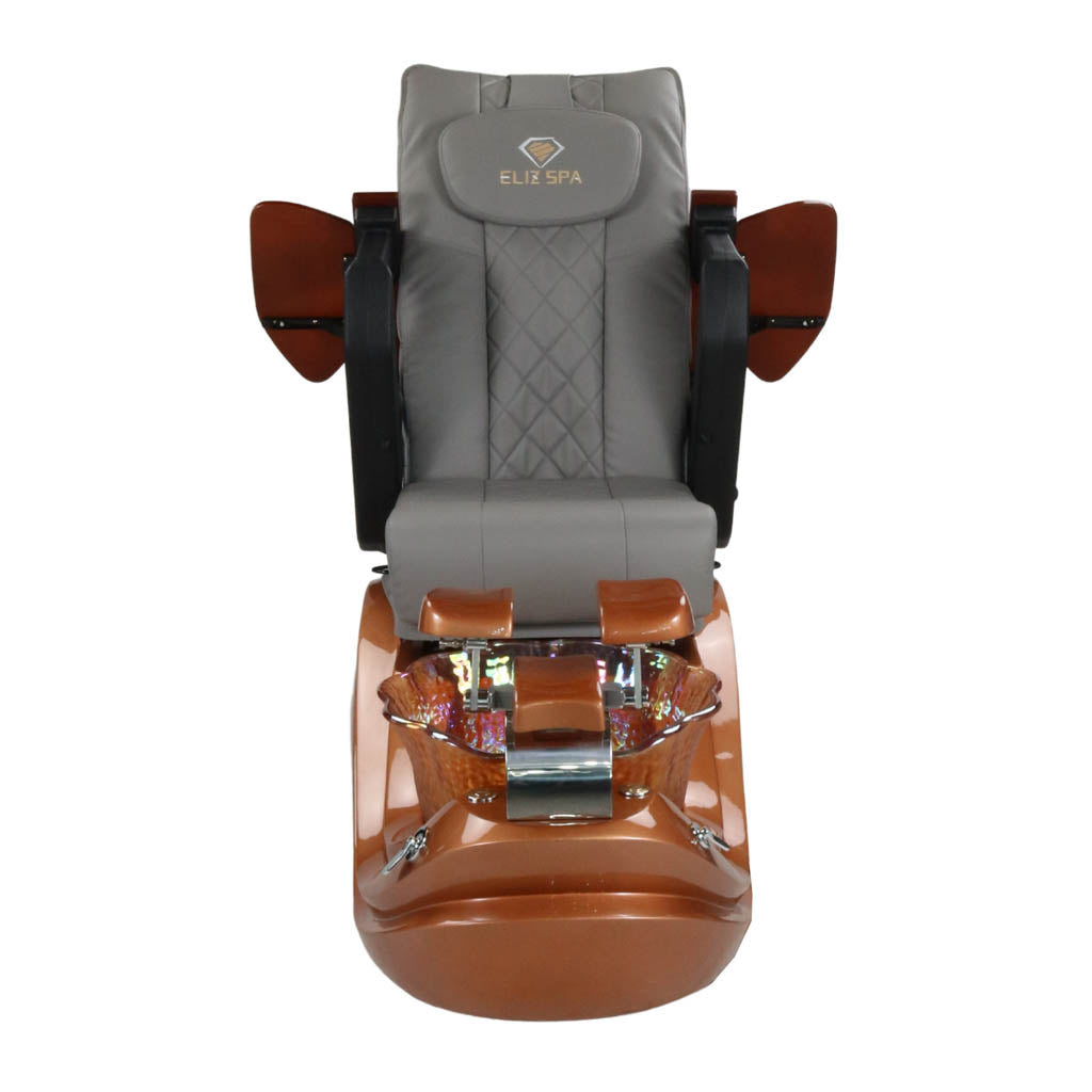 Pedicure Spa Chair - Phoenix (Wood | Grey | Gold)