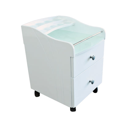 Pedicure Trolley White - AC8S 1 Bar Curved