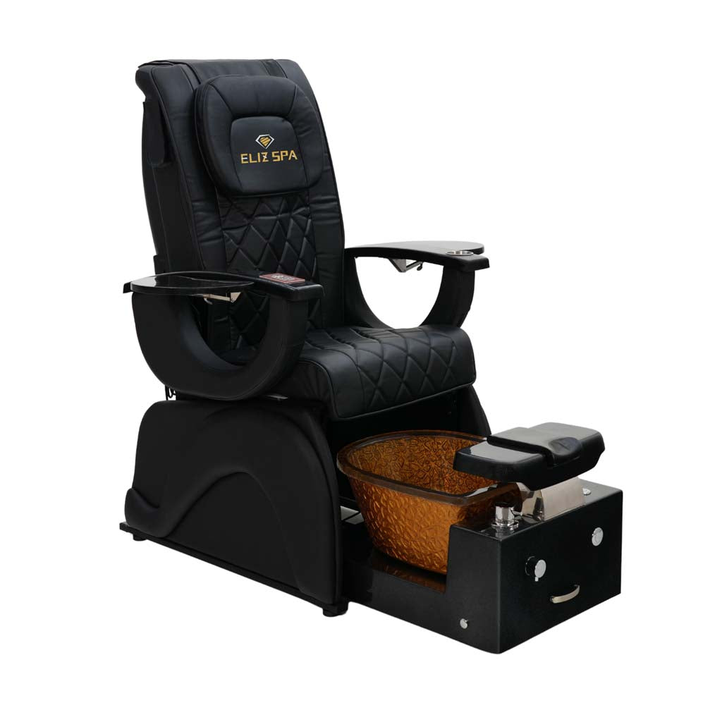 Pedicure Spa Chair - Omega Retractable (Black | Black | Black)