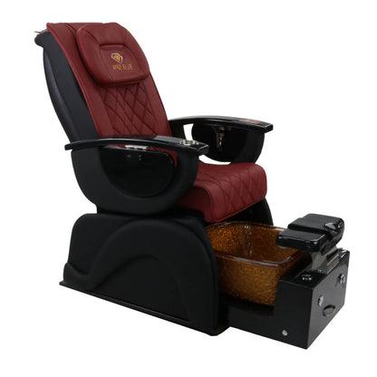 Pedicure Spa Chair - Omega Retractable (Black | Burgundy | Black)