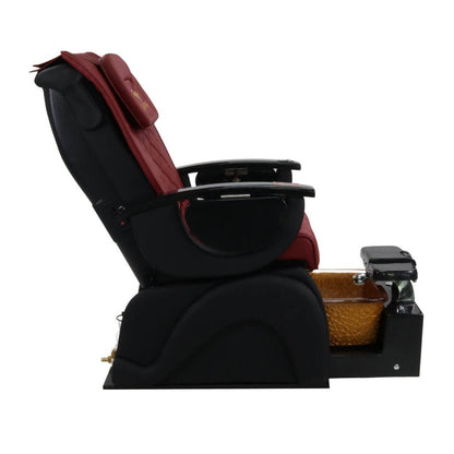 Pedicure Spa Chair - Omega Retractable (Black | Burgundy | Black)