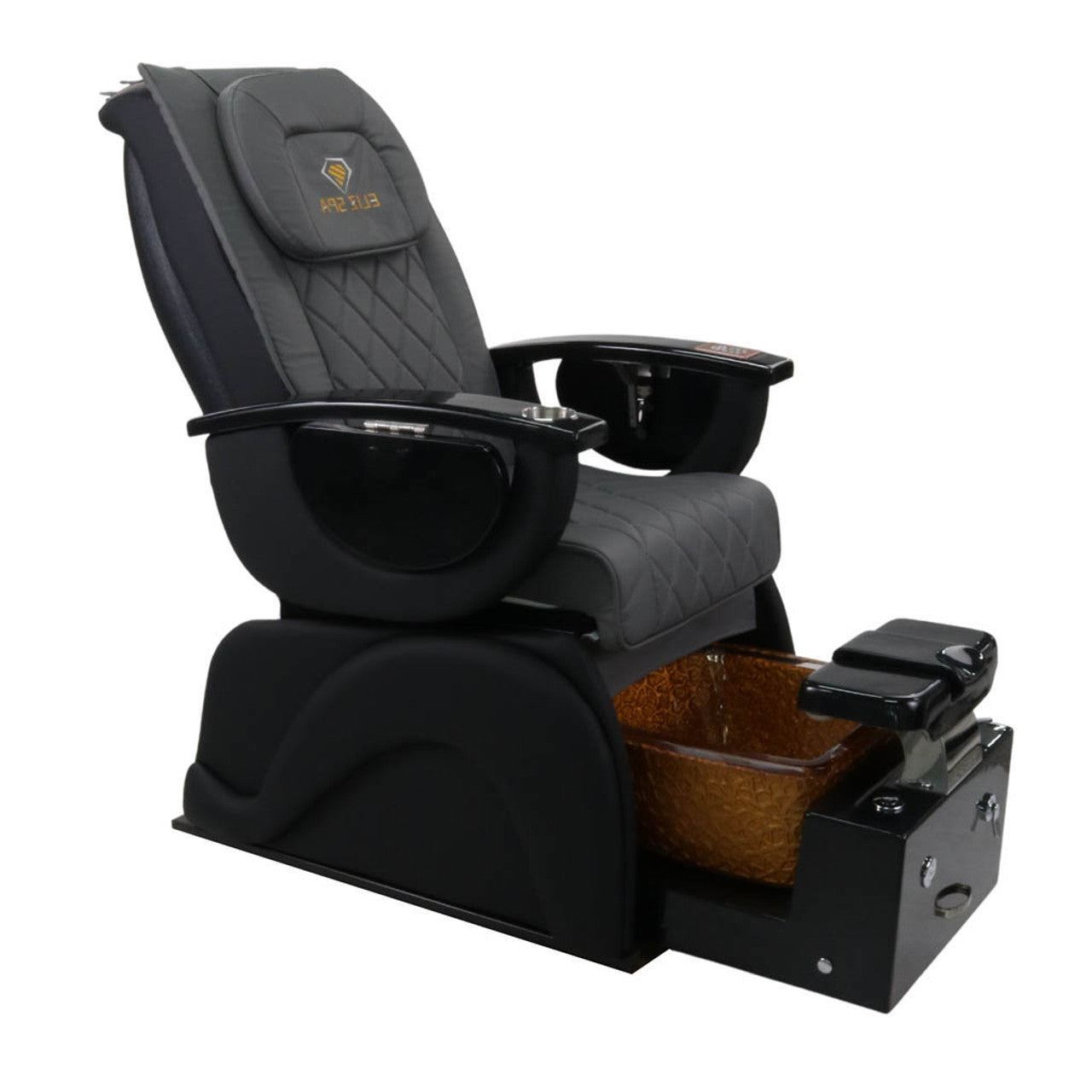Pedicure Spa Chair - Omega Retractable (Black | Grey | Black)