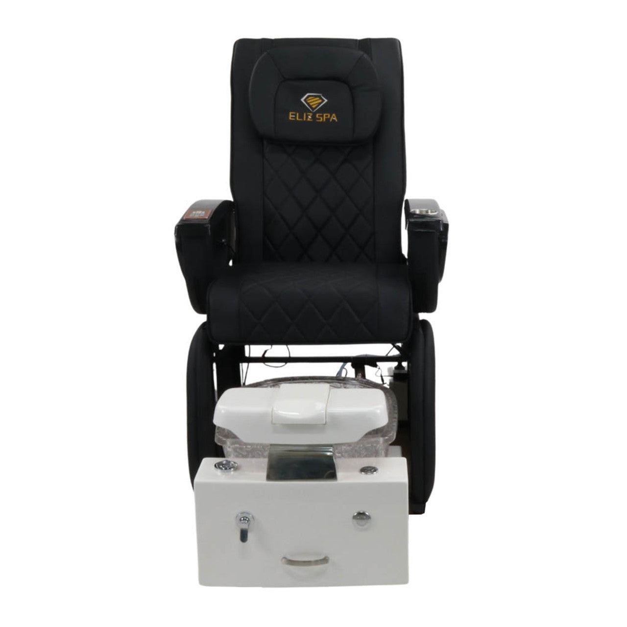Pedicure Spa Chair - Omega Retractable(Black | Black | White)