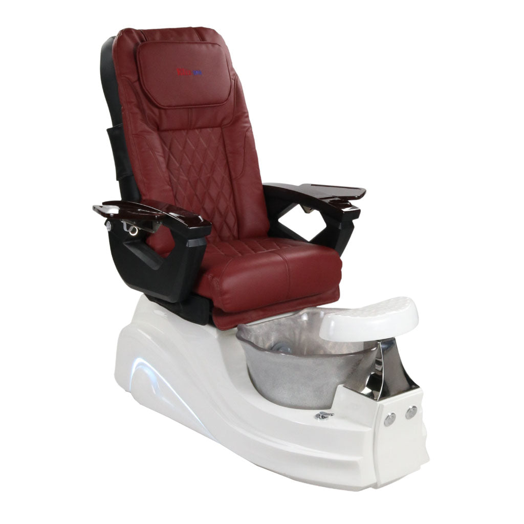 Pedicure Spa Chair - Frost #2 (Wood | Burgundy | White)