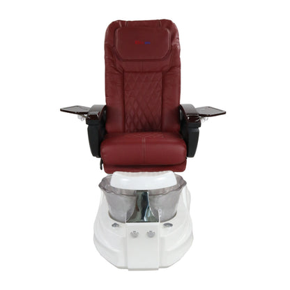 Pedicure Spa Chair - Frost #2 (Wood | Burgundy | White)