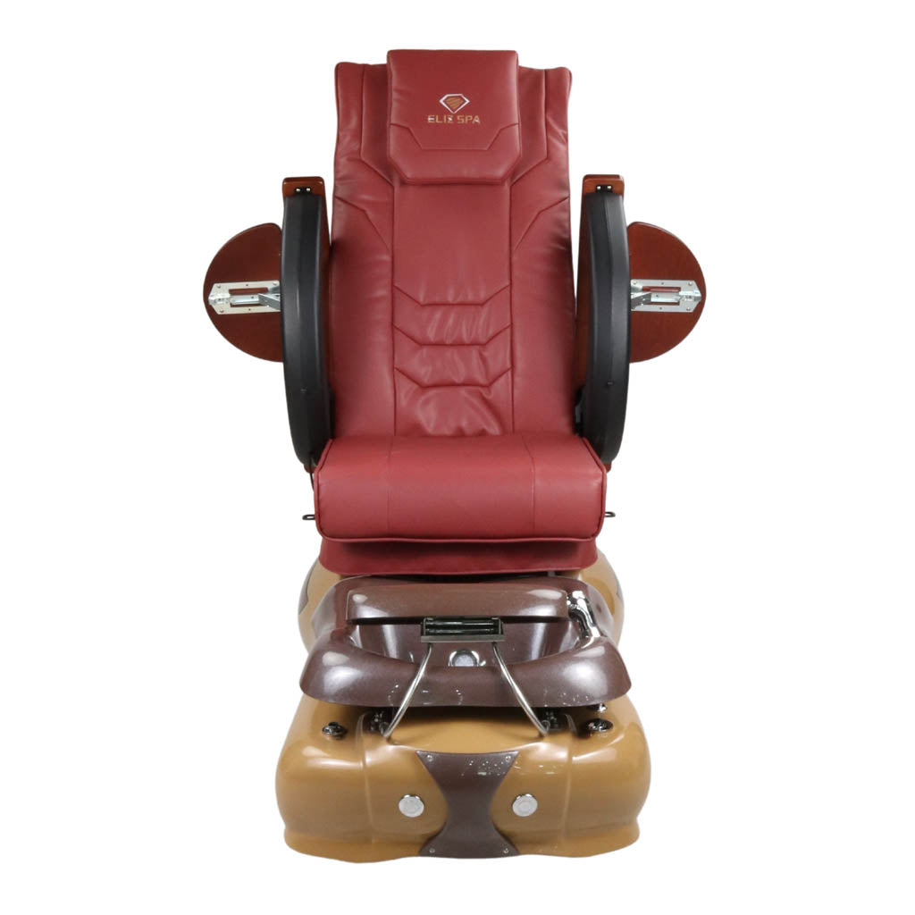 Pedicure Spa Chair - Mocha (Wood | Burgundy | Brown)