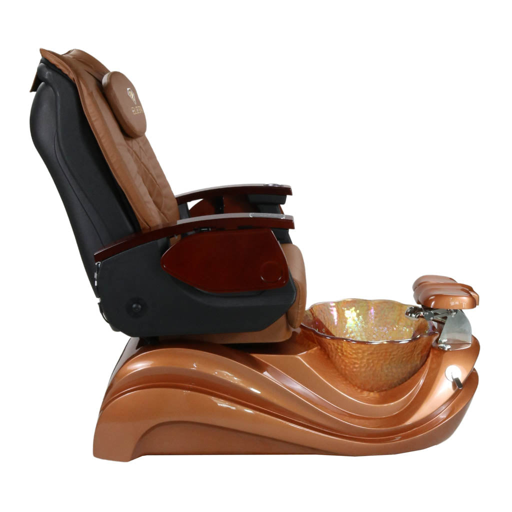 Pedicure Spa Chair - Phoenix (Wood | Cappuccino | Gold)