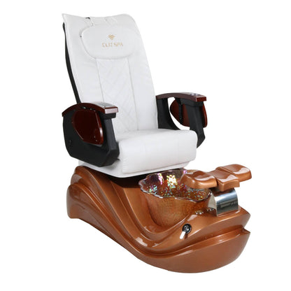 Pedicure Spa Chair - Phoenix (Wood | White | Gold)