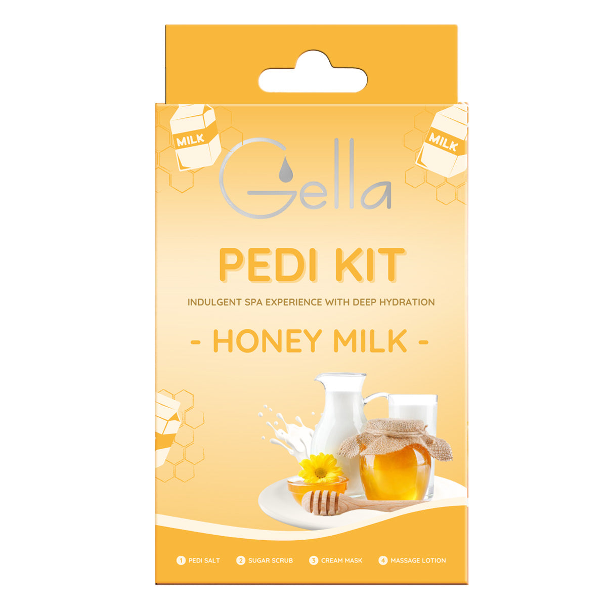 Pedi Kit 4 Steps - Honey Milk 50pc (Carton)