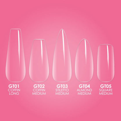 Gelly Tip Kit - GK09 Short Square + Flash Cure Lamp