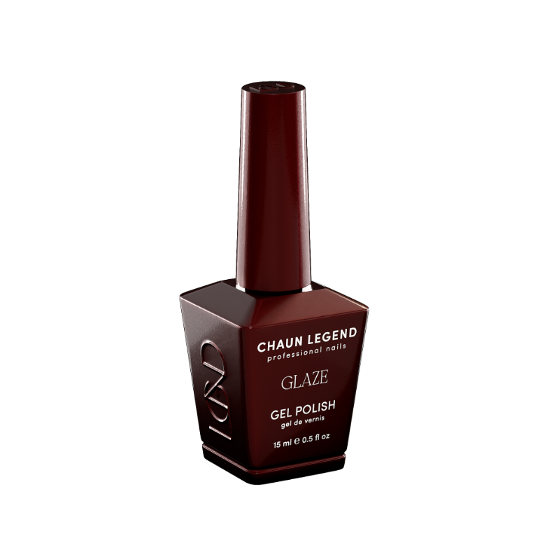 Chaun Legend Glaze Gel Polish bottle Cherry Fangs LGG01 Professional gel polish, 15 ml (0.5 fl oz), featured in the Glaze Collection