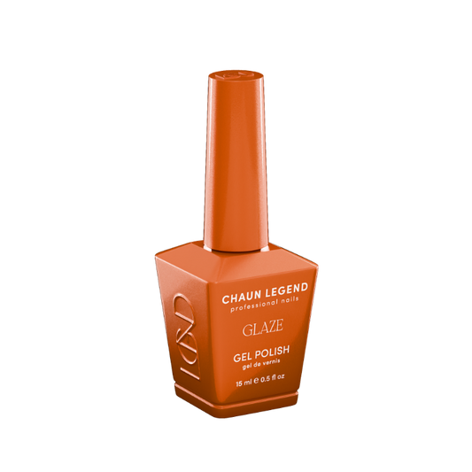 Chaun Legend Glaze Gel Polish bottle Aperol Spritz LGG03 Professional gel polish, 15 ml (0.5 fl oz), featured in the Glaze Collection