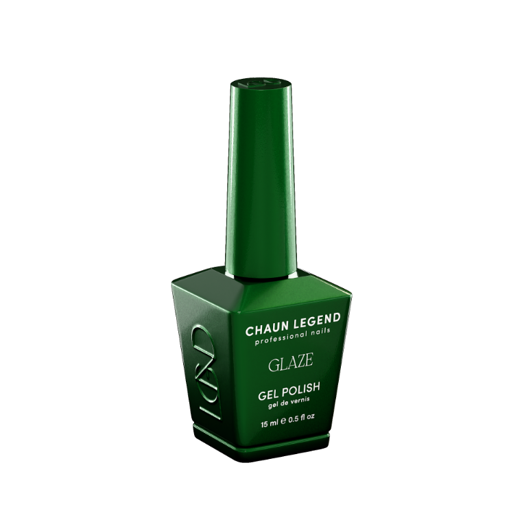 Chaun Legend Glaze Gel Polish bottle Green Apple Martini LGG06 Professional gel polish, 15 ml (0.5 fl oz), featured in the Glaze Collection