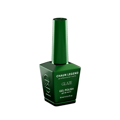 Chaun Legend Glaze Gel Polish bottle Green Apple Martini LGG06 Professional gel polish, 15 ml (0.5 fl oz), featured in the Glaze Collection