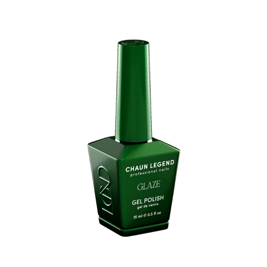 Chaun Legend Glaze Gel Polish bottle Green Apple Martini LGG06 Professional gel polish, 15 ml (0.5 fl oz), featured in the Glaze Collection