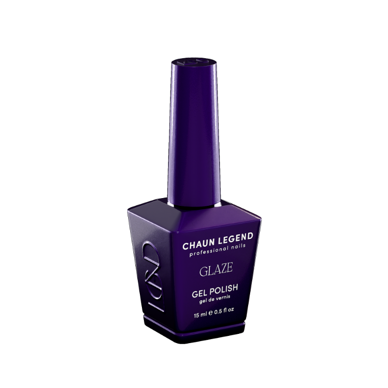 Chaun Legend Glaze Gel Polish bottle Grape Sangria LGG10. Professional gel polish, 15 ml (0.5 fl oz), featured in the Glaze Collection