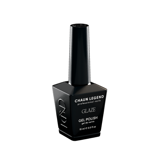 Chaun Legend Glaze Gel Polish bottle Midnight Mezcal LGG12. Professional gel polish, 15 ml (0.5 fl oz), featured in the Glaze Collection