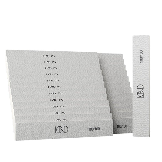 Nail File - Zebra Rectangle File 100/100 - 25 pack