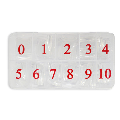 Nail Tips - Regular Clear 0 - 10 550pc
