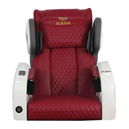 Pedicure Spa Chair - Titus (White | Burgundy | White)